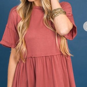 Babydoll top color rust size large NWWT